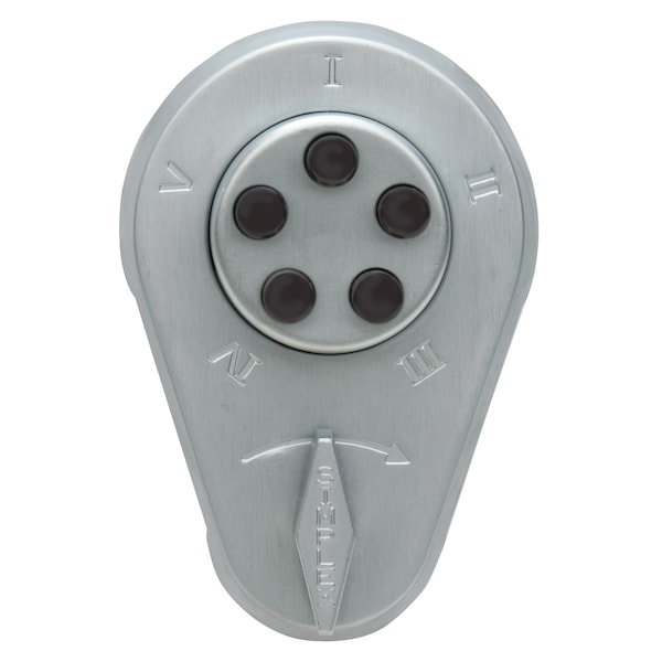 Simplex Kaba Auxiliary Lock with Thumbturn; 1in Deadbolt for 1-3/4in to 2-1/8in Door Satin Chrome Finish 904000026D - main